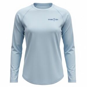 Shark Zen Adult Sz Medium  Unisex Lite Blue Turtle Stretch T-Shirt (K4) NW/OTs